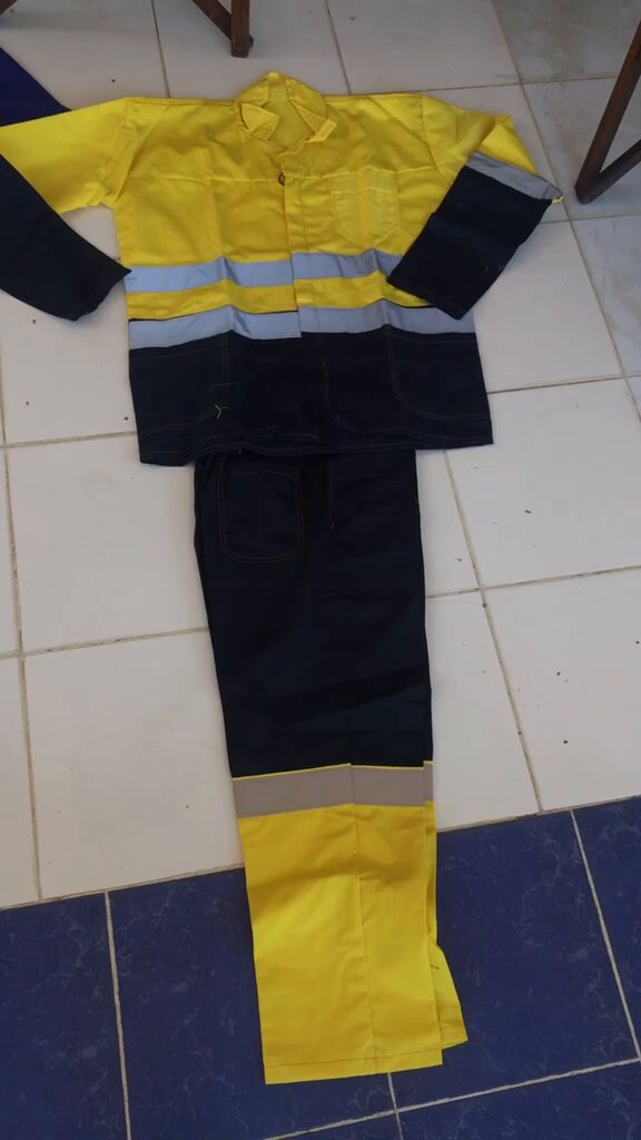 Yellow and navy workwear set video poster frame